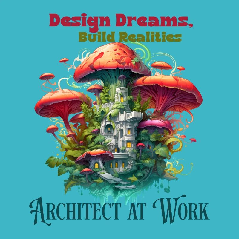 Architect engineer at work funny illustration