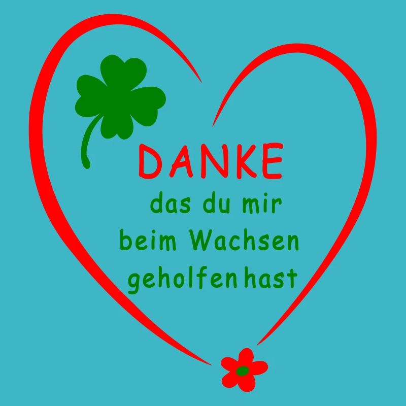 Danke Herz mit Kleeblatt