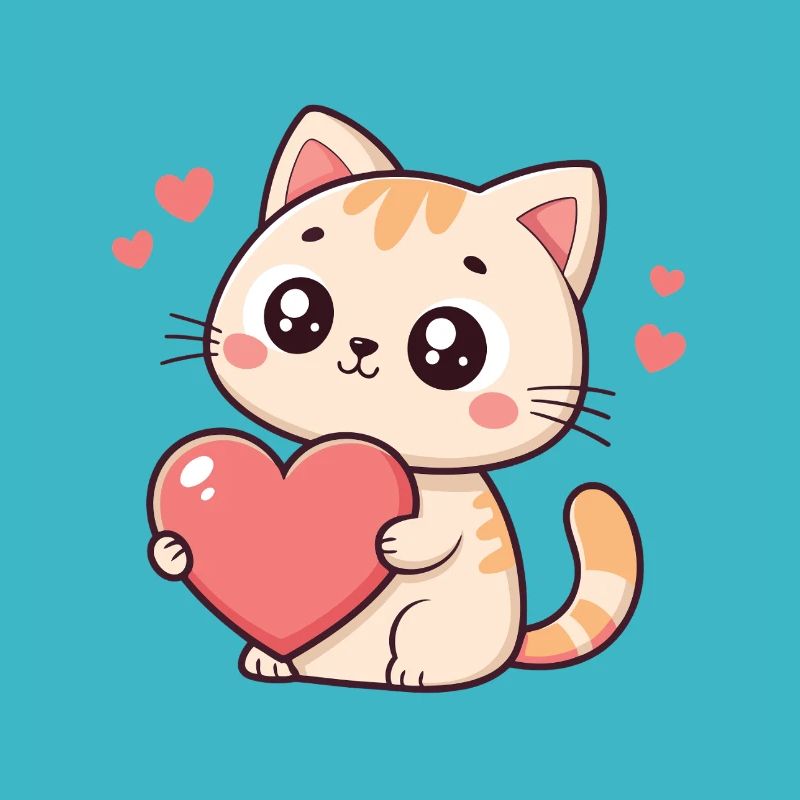 Cat Cuddle Heart Plush
