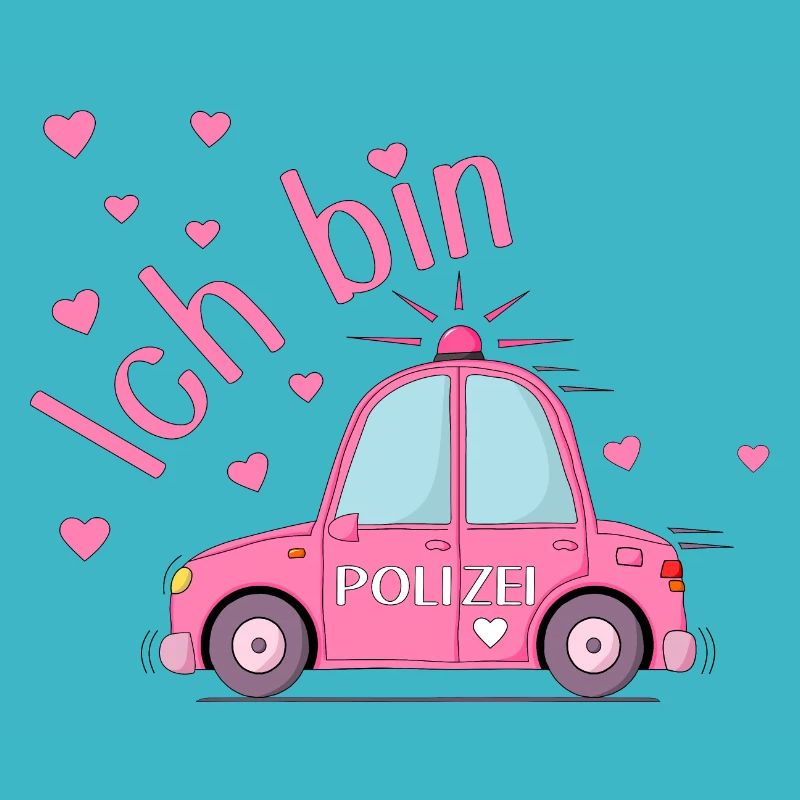 Polizeiauto Ich bin Geburtstag Rosa