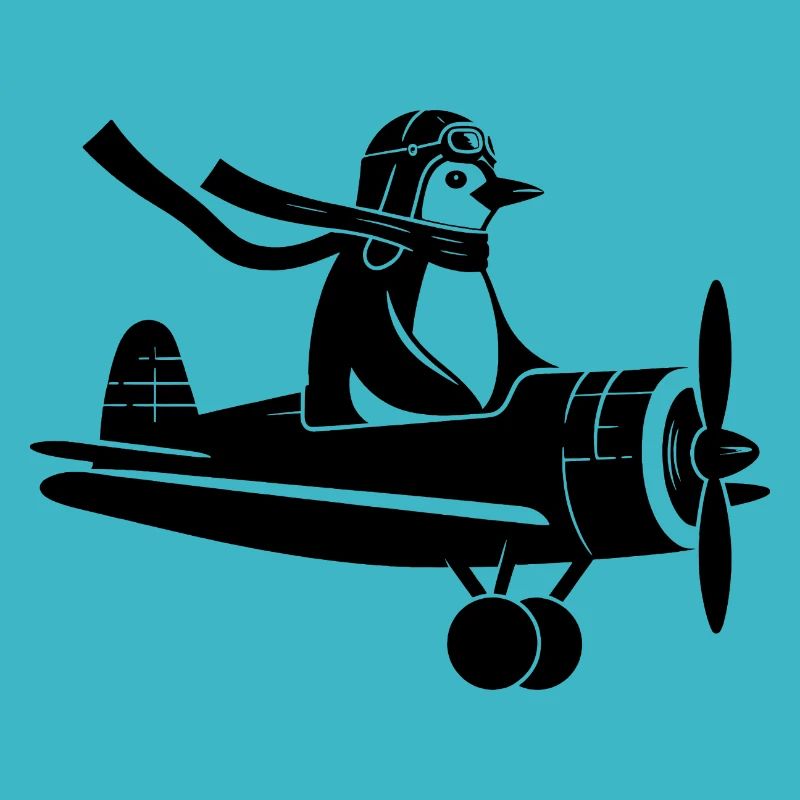 Penguin Pilots Silhouette Flight License