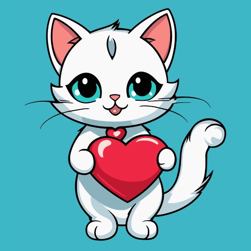 Katze Herz - Valentinstag