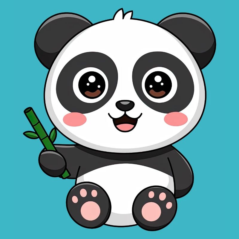 Mignon bébé panda avec bambou