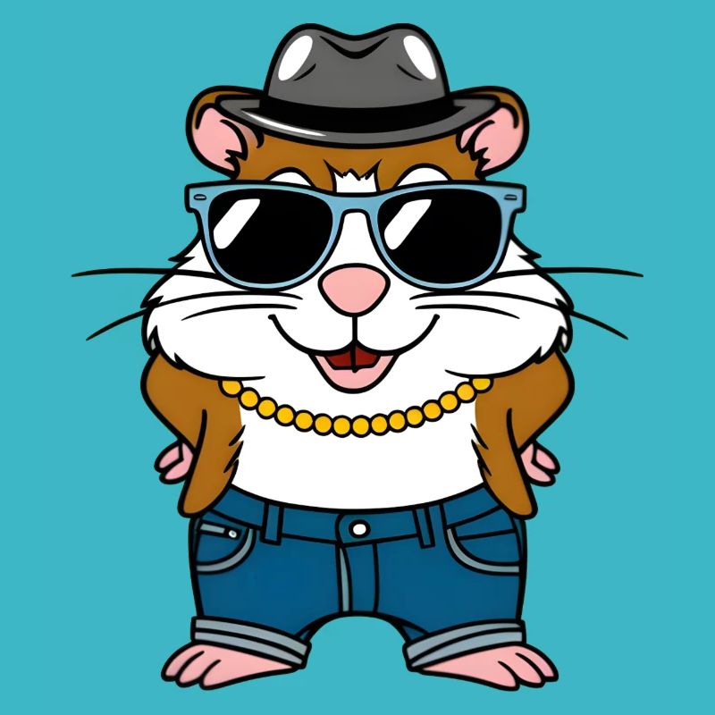 Cool Hamster Hamster Fan Lunettes de soleil avec chapeau