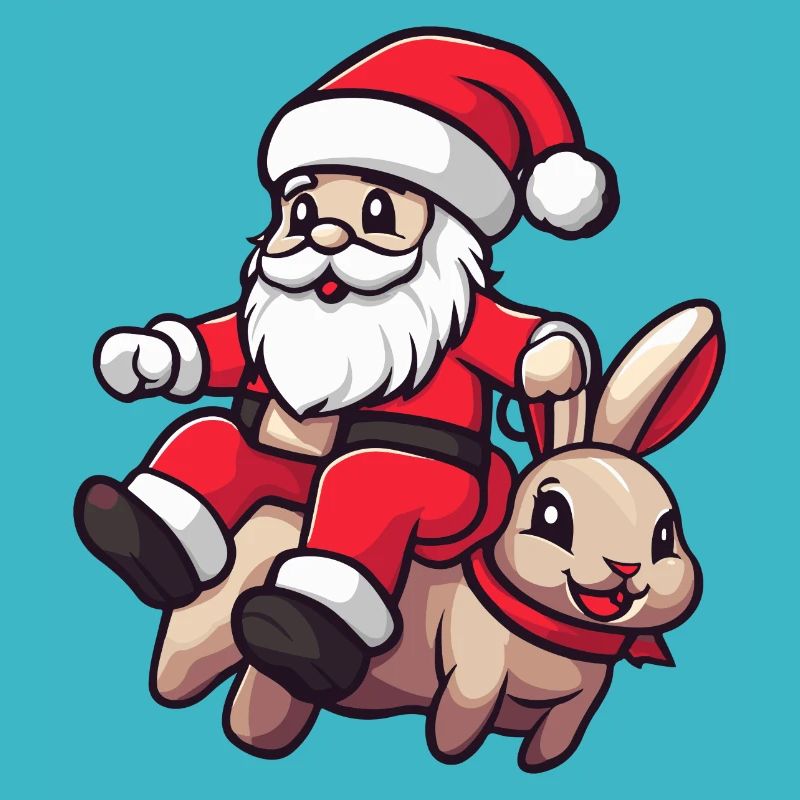 Hase Weihnachtsmann Cartoon