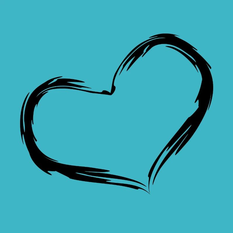 Heart design brush black