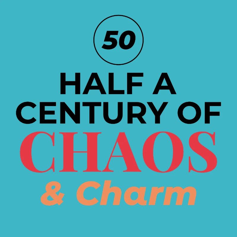 50th Birthday Half Century Chaos Charm