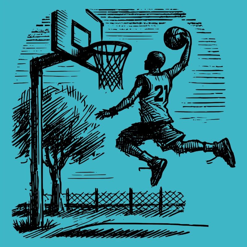 Basketball player dunk