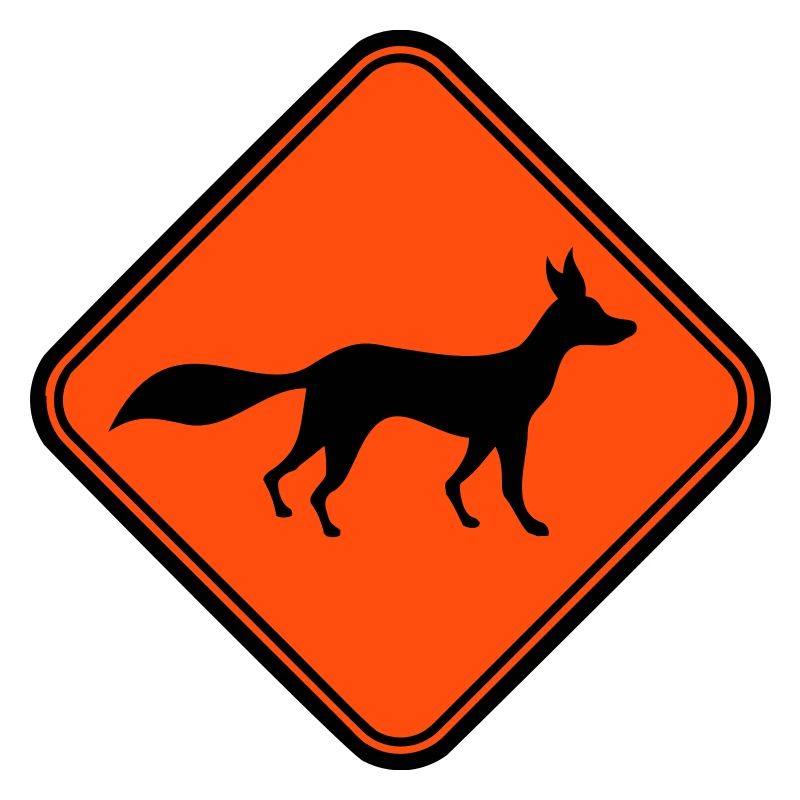 Red Fox Shield Caution Danger Warning