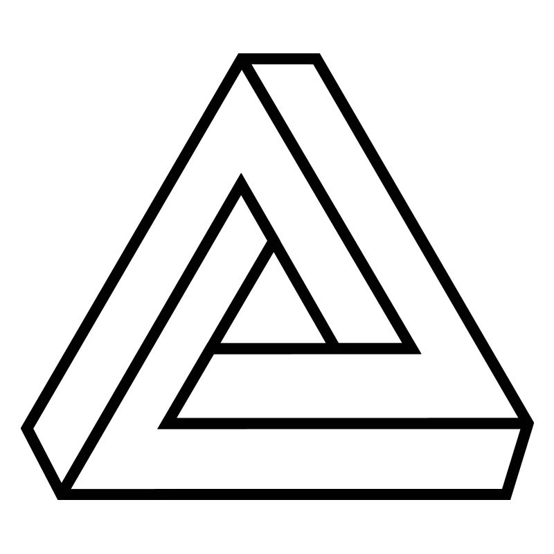 Optical Illusion, Impossible Triangle, mathematics