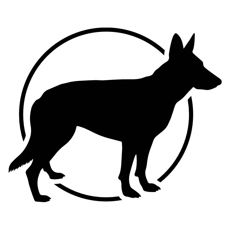 Schäferhund - Silhouette mit Kreis