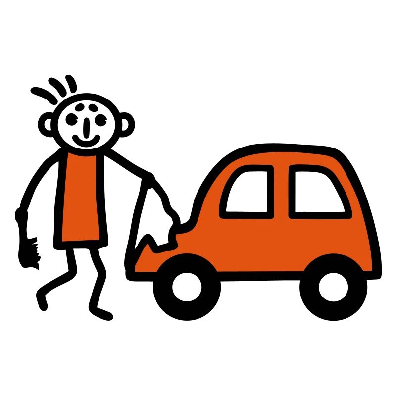Strichmännchen Autowäsche - V2