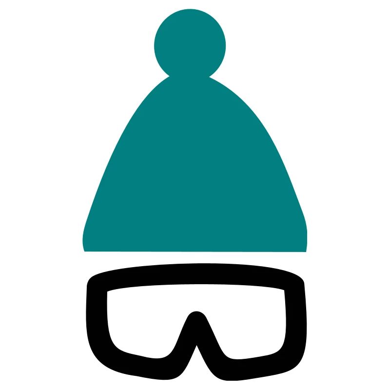 Mütze mit Ski- oder Snowboardbrille