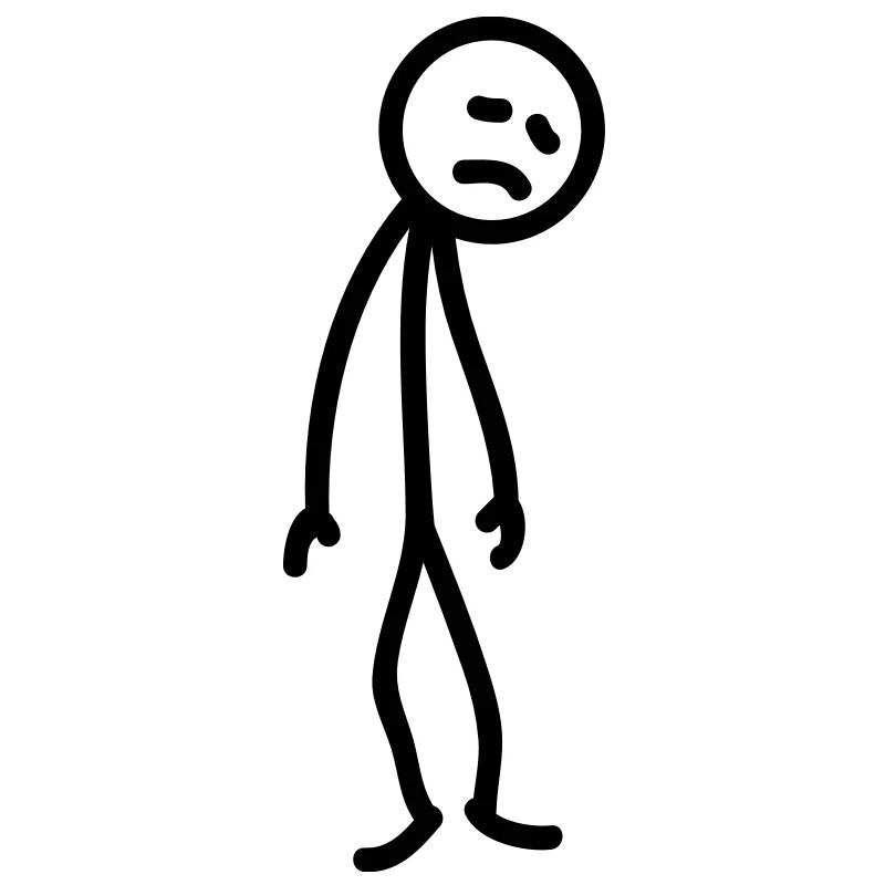 Triste figure de bâton malheureuse déprimée