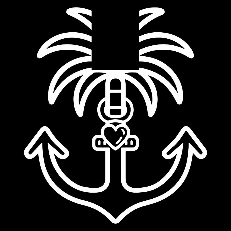 Palm Tree Anchor Heart Love