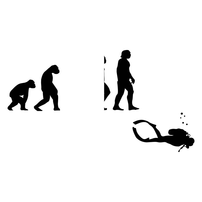 Evolution Tauchen mit Gerät