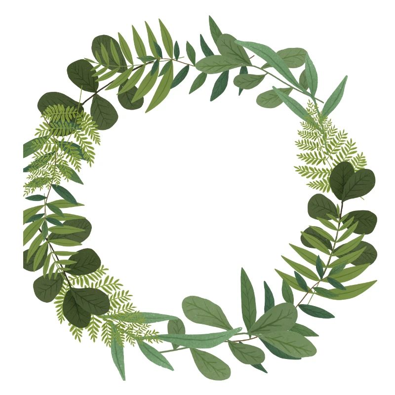 Couronne verte de feuilles
