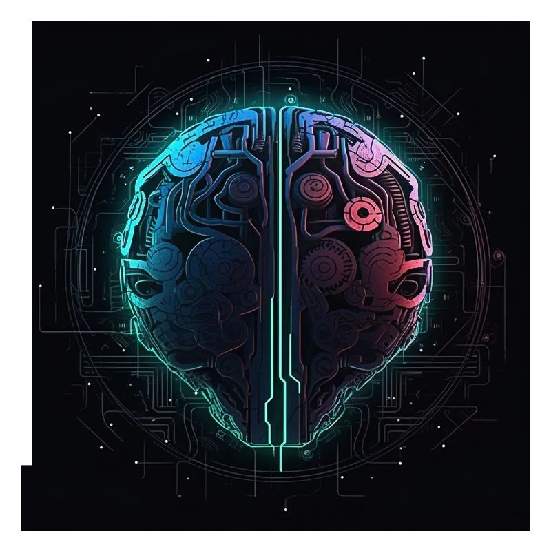 Neon Circuit Brain Split