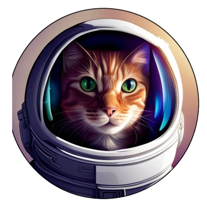 Chat de l’espace avec un casque