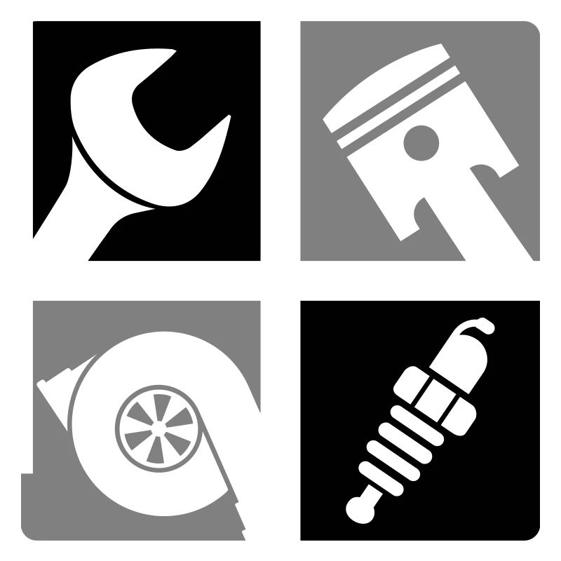 Wrench Piston Turbo Spark Plug Emblem