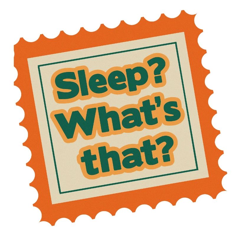 Sleep What’s That Retro Briefmarkendesign