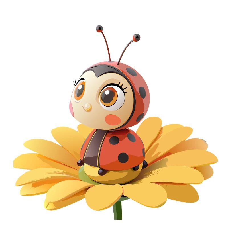 Süßer Marienkäfer auf einer Blume