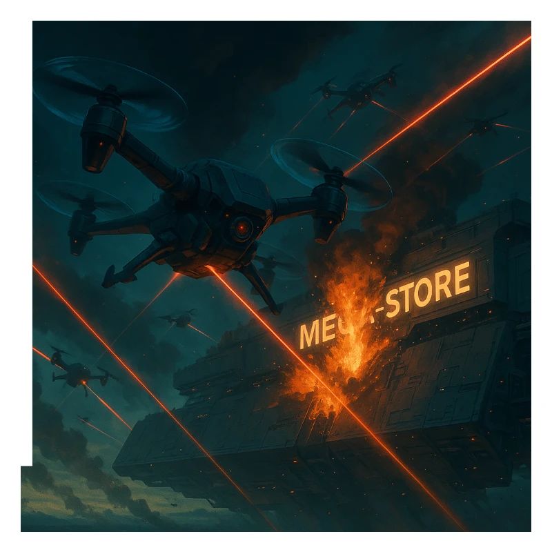 Futuristisches Angriffsbild eines Luftwaffenstützpunkts