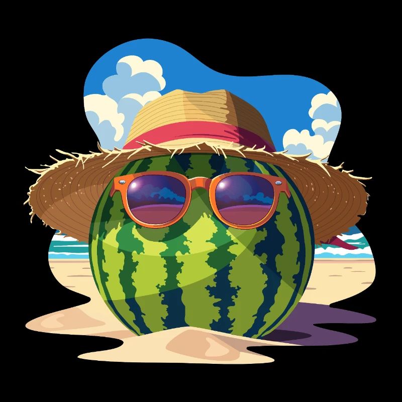 Pastèque été cool douceur sur la plage