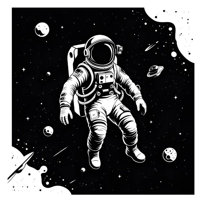 Astronaute de l’espace dans le ciel lunaire