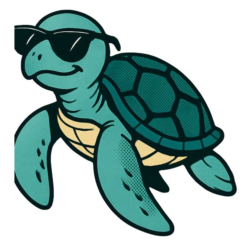 Cool turtle with sunglasses