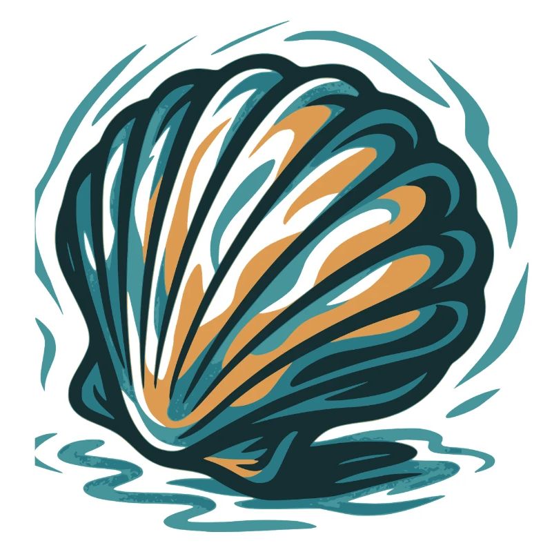 Sea Shell in Wave Colors