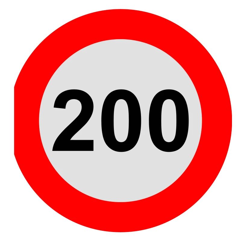 Speed limit 200 km/h