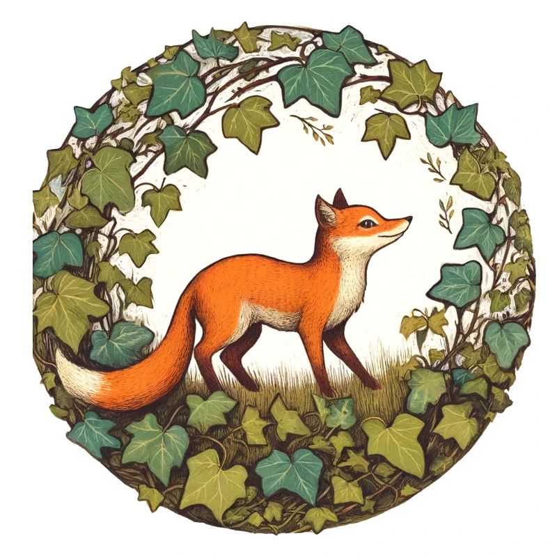 Fox in Ivy Circle