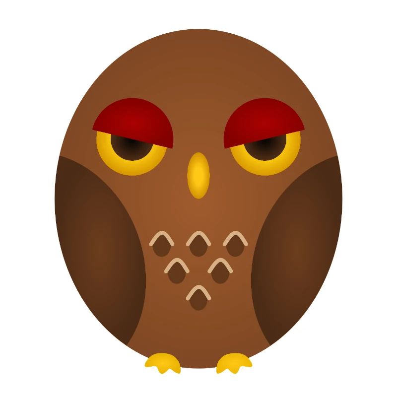 Grumpy Owl Silhouette