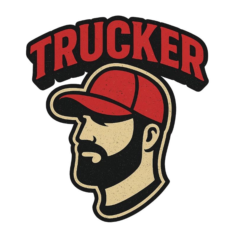 Trucker Kopf mit rotem Cap