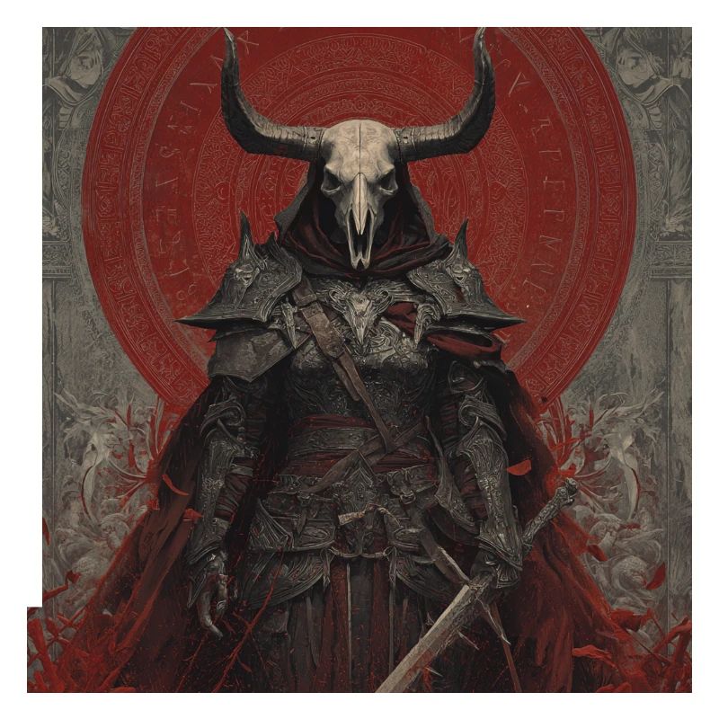 Dämonenkrieger mit Schädelhelm