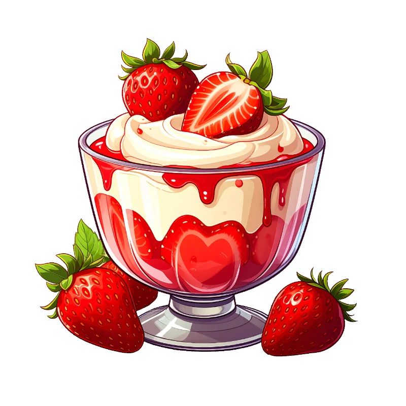 Dessert mit Erdbeeren