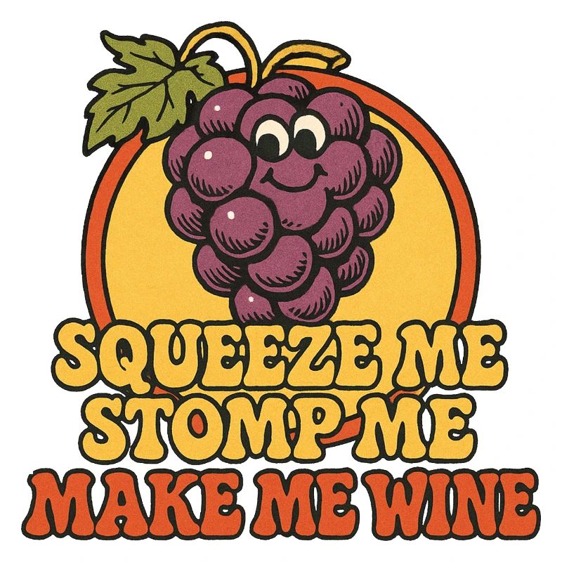 Grape Squeeze Wine Graphique rétro