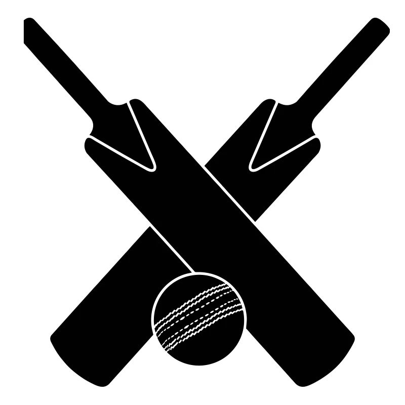 Cricket-Logo mit Schläger und Ball
