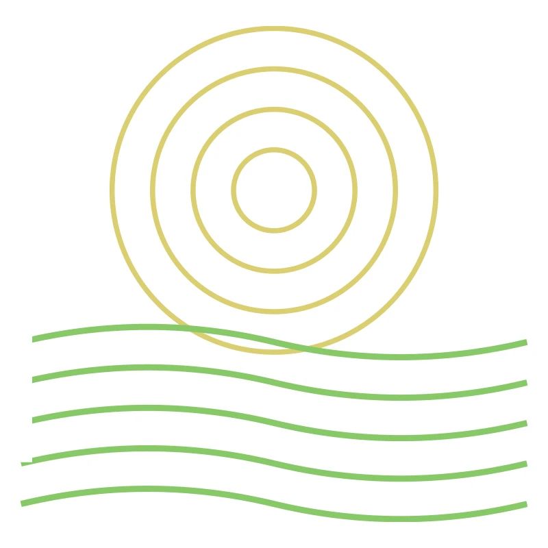 Abstract Sun Icon and Lines