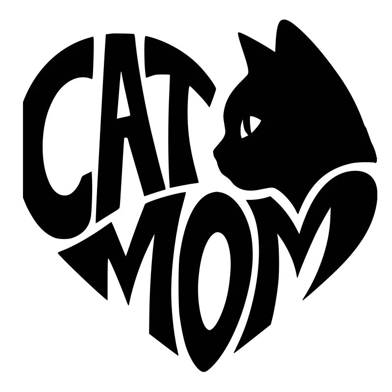 Cat Mom, Katzenmama Herz mit schwarzer Katze