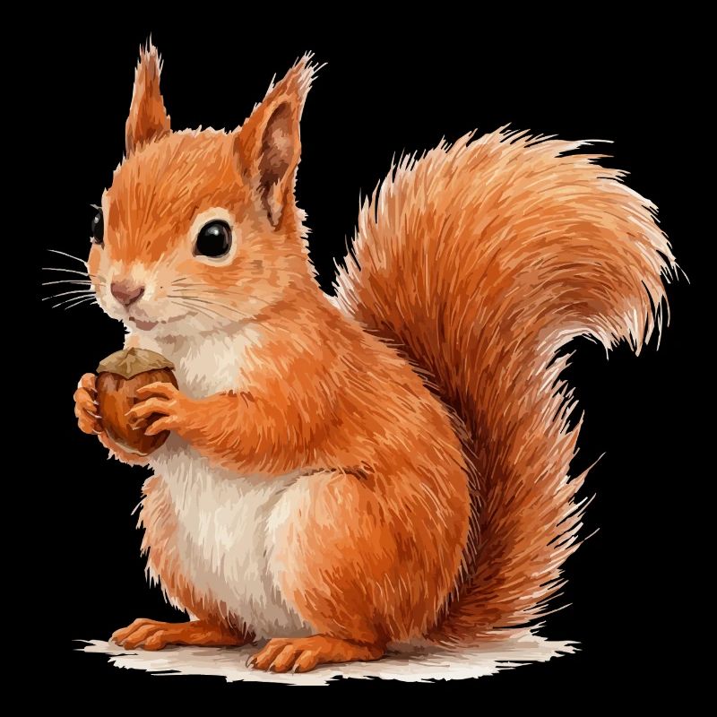 Eichhörnchen mit Eichel Illustration