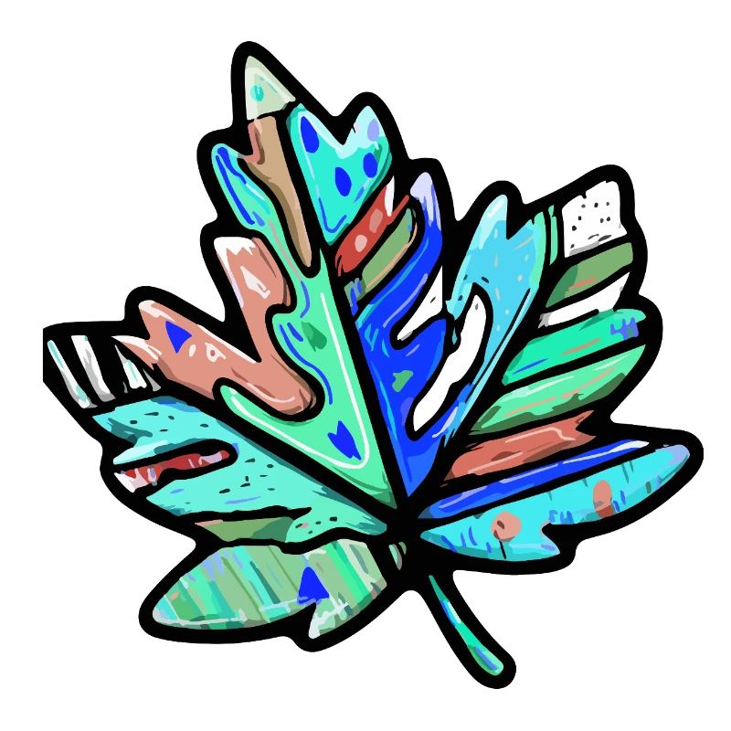 Symbole coloré de la feuille d'érable