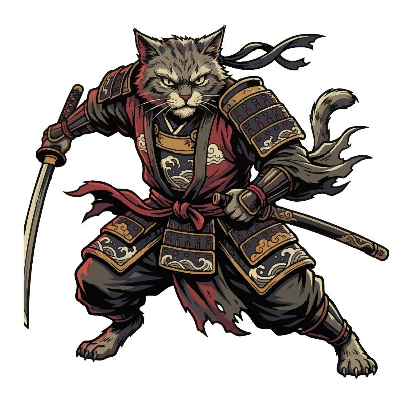 Chat Samouraï Guerrier