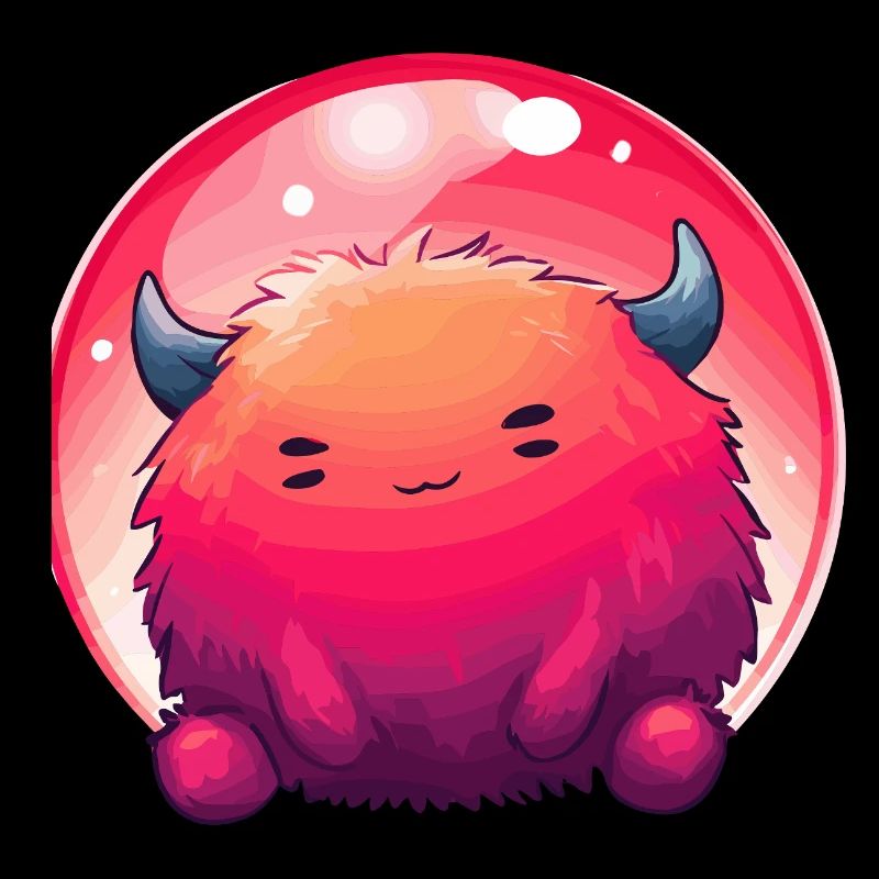 Fluffiges Monstergesicht Gradient