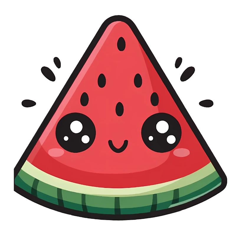 Tranche de pastèque kawaii