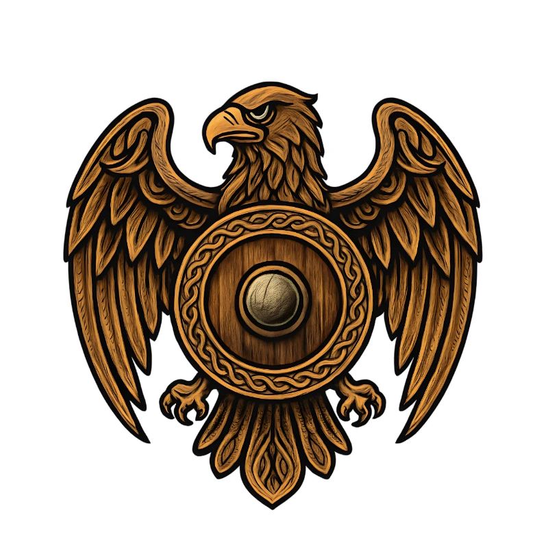 Bouclier rond de l’aigle doré