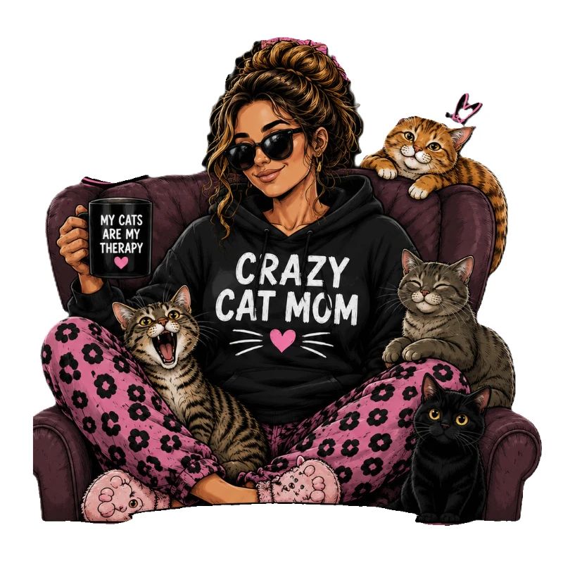 Sweat à capuche de maman de chat folle