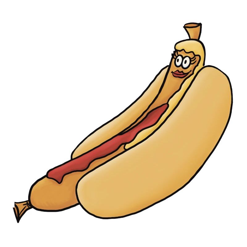 entspannte Bockwurst im Brötchen