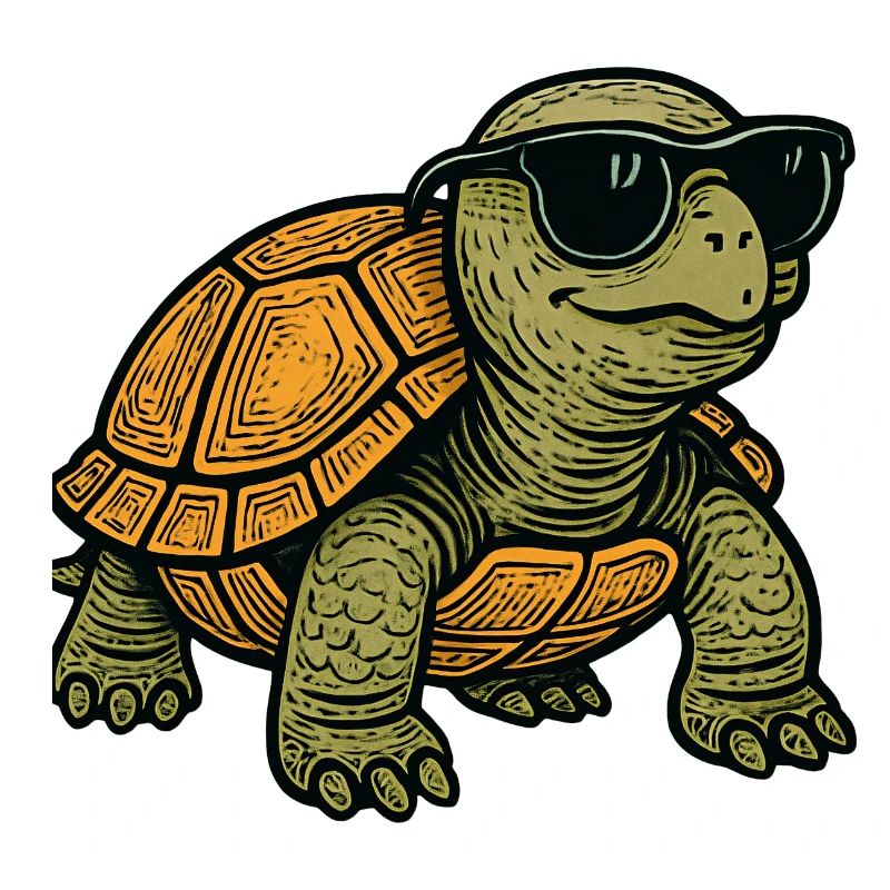 Cool turtle with sunglasses